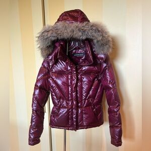 NEVER WORN ANDREW MARC RACOON FUR HOOD, SIZE S.